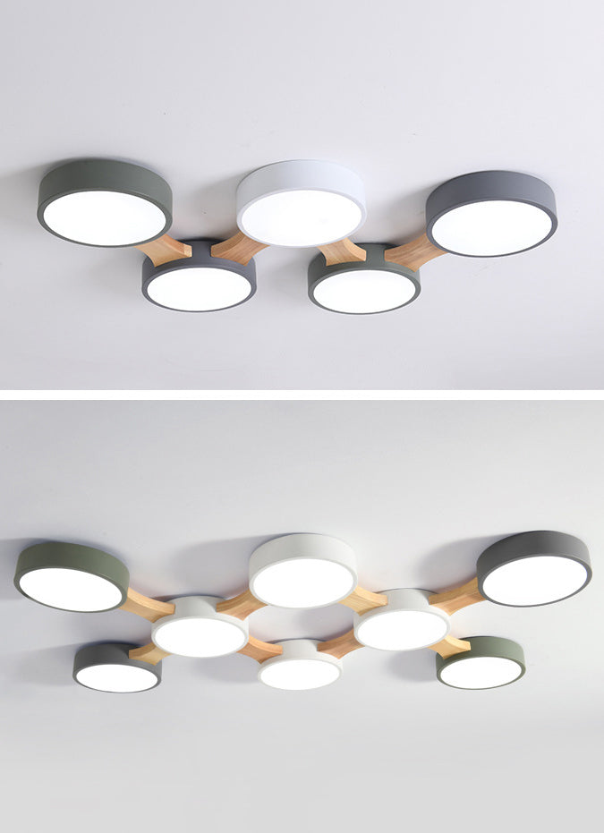 Modernism Simplicity LED Ceiling Fixture Light Wooden Flush Mount Light for Bedroom Dining Room Clearhalo 'Ceiling Lights' 'Close To Ceiling Lights' 'Close to ceiling' 'Flush mount' Lighting' 2586878