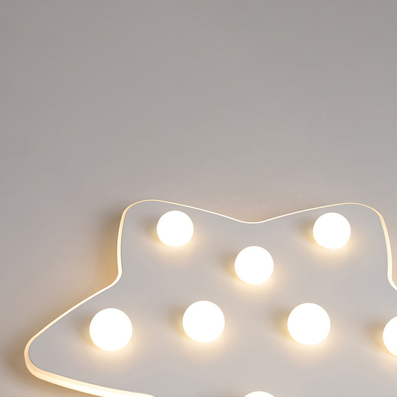 Blue/Pink/White Star Flush Ceiling Light Modern Metal 8 Bulbs Flush Lighting for Children Room Clearhalo 'Ceiling Lights' 'Close To Ceiling Lights' 'Close to ceiling' 'Flush mount' Lighting' 258702