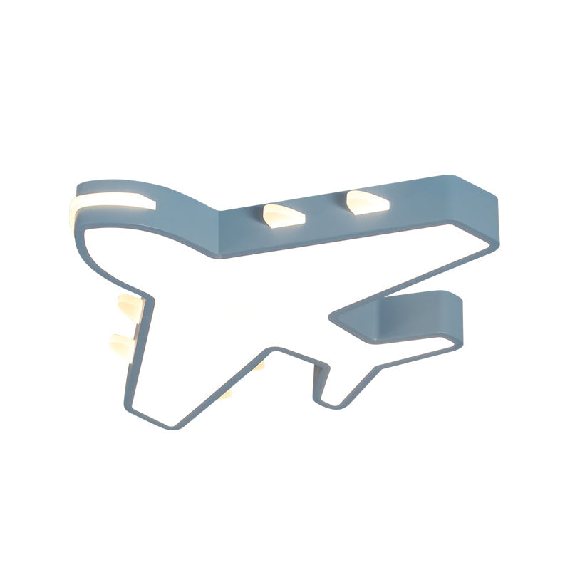 19.5/23.5 Inch Wide White/Blue Airplane Flush Mount Fixture Acrylic Modernism LED Flush Light in Warm/White Light Clearhalo 'Ceiling Lights' 'Close To Ceiling Lights' 'Close to ceiling' 'Flush mount' Lighting' 258833