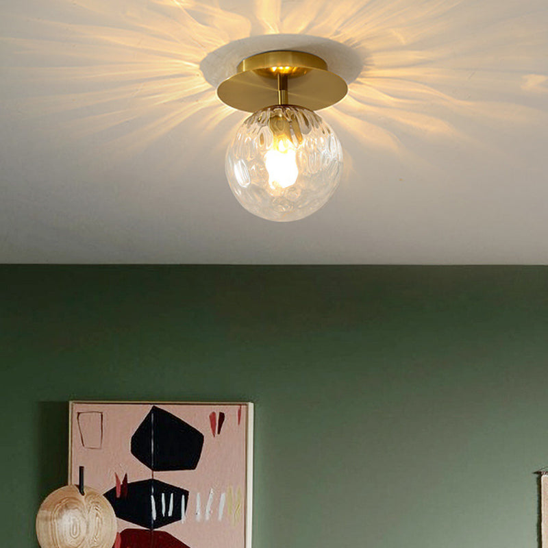 Bubble Semi Flush Mount Lighting Ultra-Contemporary Clear Prismatic Glass Ceiling Flush Mount Lights for Hallway Clearhalo 'Ceiling Lights' 'Close To Ceiling Lights' 'Close to ceiling' 'Semi-flushmount' Lighting' 2588411