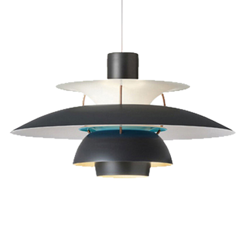Metal Flying Saucer Hanging Light 1 Light Nordic Style Hanging Lamp for Restaurant Black Clearhalo 'Ceiling Lights' 'Lighting' 'Pendant Lights' 2588583_8ef932fb-2546-4de0-b69a-68684cd9ac66