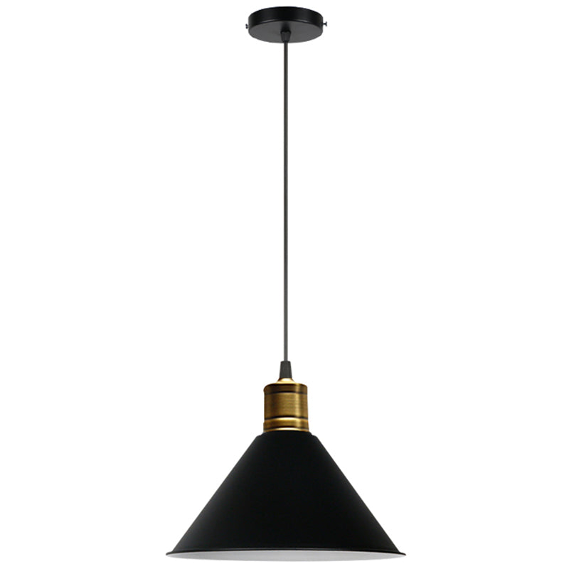 Metal Tapered Hanging Light Nordic Modern Style 1 Light Restaurant Ceiling Pendant Lamp Black 12" Clearhalo 'Art Deco Pendants' 'Black' 'Cast Iron' 'Ceiling Lights' 'Ceramic' 'Crystal' 'Industrial Pendants' 'Industrial' 'Metal' 'Middle Century Pendants' 'Pendant Lights' 'Pendants' 'Rustic Pendants' 'Tiffany' Lighting' 2588746