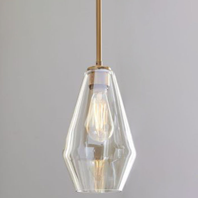 1 Light Pendant Light Modern Minimalist Glass Shade Dining Room Hanging Lamp Cognac 7" Clearhalo 'Ceiling Lights' 'Glass shade' 'Glass' 'Modern Pendants' 'Modern' 'Pendant Lights' 'Pendants' Lighting' 2589032