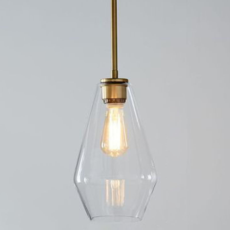 1 Light Pendant Light Modern Minimalist Glass Shade Dining Room Hanging Lamp Clear 7" Clearhalo 'Ceiling Lights' 'Glass shade' 'Glass' 'Modern Pendants' 'Modern' 'Pendant Lights' 'Pendants' Lighting' 2589034
