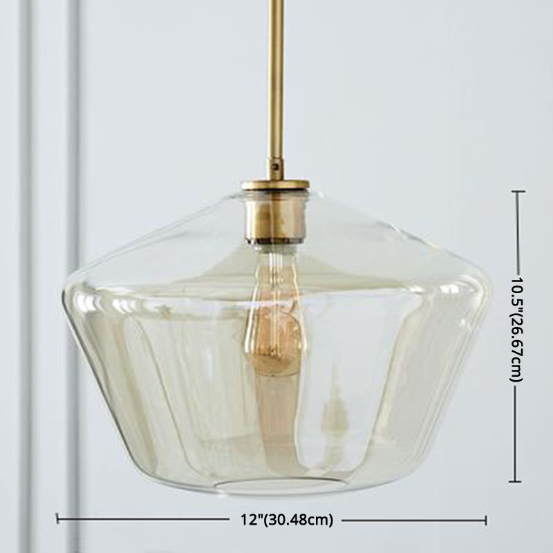 1 Light Pendant Light Modern Minimalist Glass Shade Dining Room Hanging Lamp Clearhalo 'Ceiling Lights' 'Glass shade' 'Glass' 'Modern Pendants' 'Modern' 'Pendant Lights' 'Pendants' Lighting' 2589036