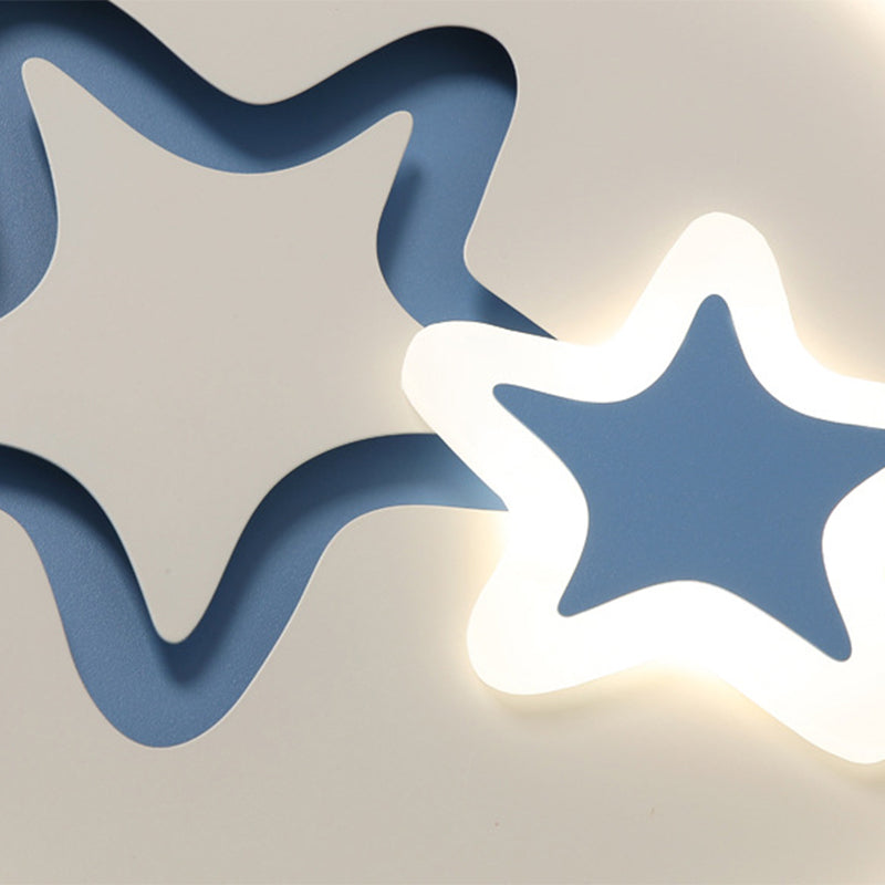 Star Flush Mount Ceiling Light Contemporary Acrylic Ceiling Mount Light Fixture for Bedroom Clearhalo 'Ceiling Lights' 'Close To Ceiling Lights' 'Close to ceiling' 'Flush mount' Lighting' 2589323