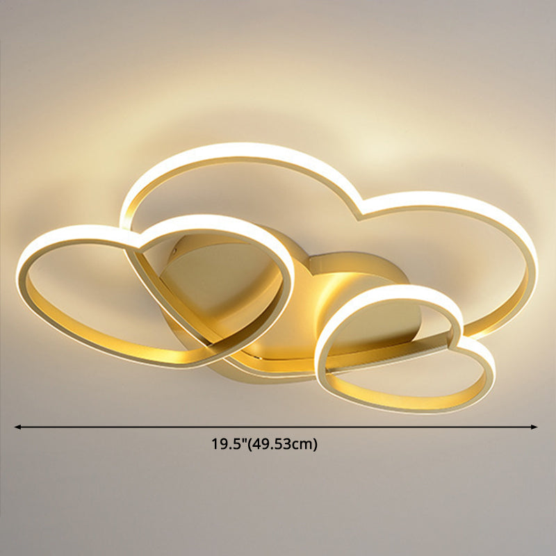 Heart Design Semi Flush Mount Light Kids Acrylic Ceiling Mount Light Fixture for Children Bedroom Clearhalo 'Ceiling Lights' 'Close To Ceiling Lights' 'Close to ceiling' 'Semi-flushmount' Lighting' 2589358