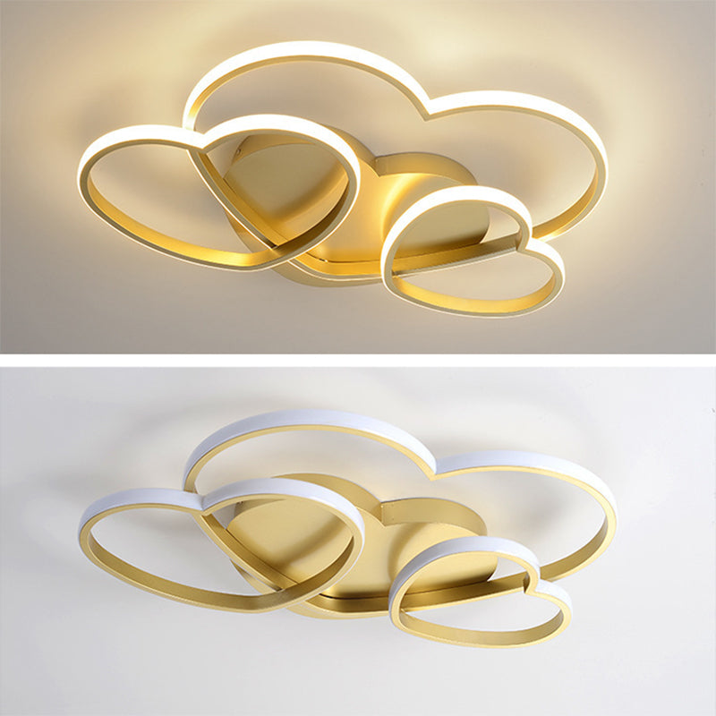 Heart Design Semi Flush Mount Light Kids Acrylic Ceiling Mount Light Fixture for Children Bedroom Clearhalo 'Ceiling Lights' 'Close To Ceiling Lights' 'Close to ceiling' 'Semi-flushmount' Lighting' 2589359