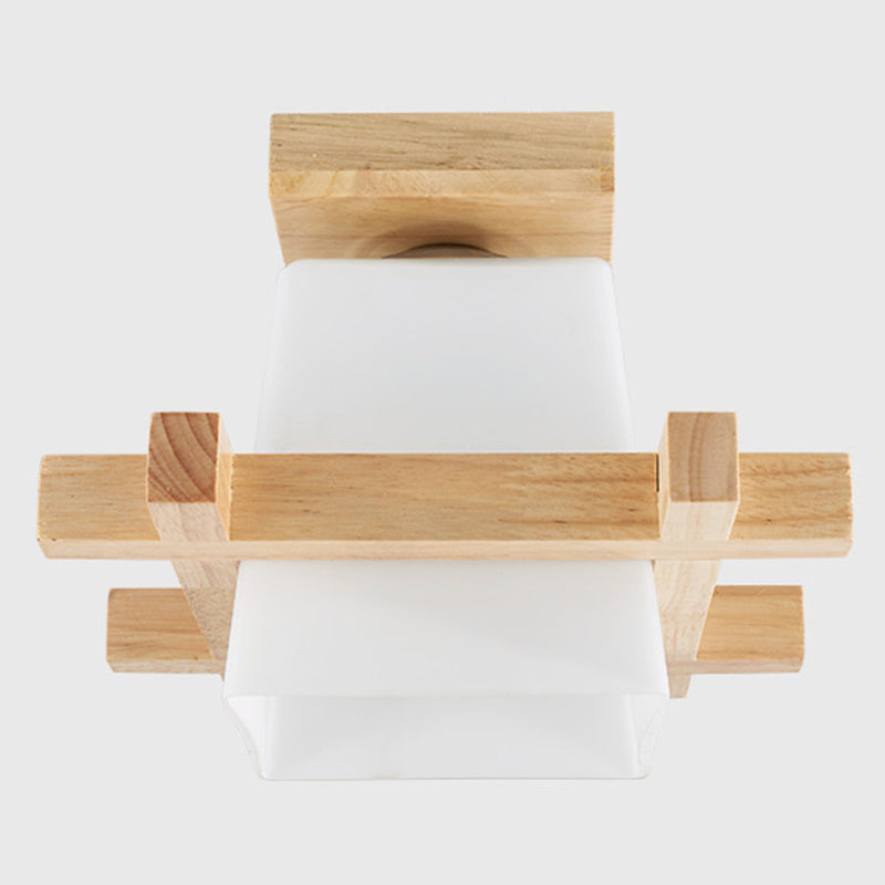 Semi Flush Chandelier Ultra-Contemporary 1 Light White Glass Ceiling Light Fixtures for Hallway Clearhalo 'Ceiling Lights' 'Close To Ceiling Lights' 'Close to ceiling' 'Semi-flushmount' Lighting' 2589552