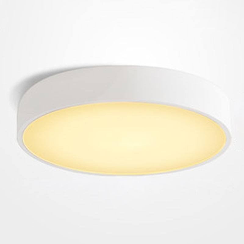 Round Flush Mount Lighting 1 Light Aluminum Minimalist Flush Ceiling Light Fixtures White Clearhalo 'Ceiling Lights' 'Close To Ceiling Lights' 'Close to ceiling' 'Flush mount' Lighting' 2590467