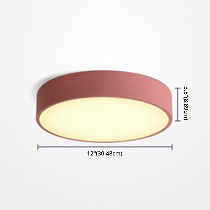 Round Flush Mount Lighting 1 Light Aluminum Minimalist Flush Ceiling Light Fixtures Clearhalo 'Ceiling Lights' 'Close To Ceiling Lights' 'Close to ceiling' 'Flush mount' Lighting' 2590484