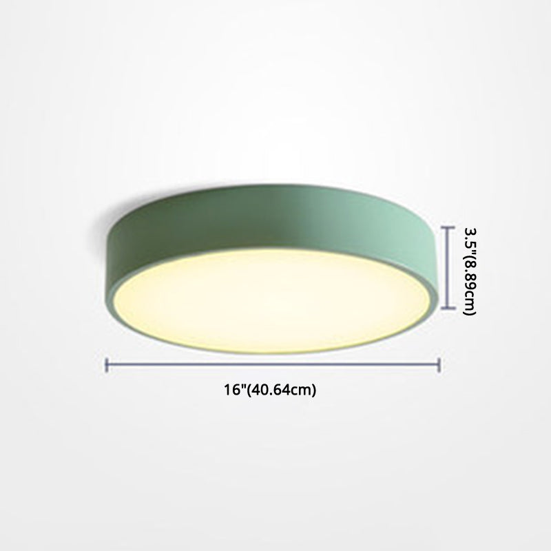 Round Flush Mount Lighting 1 Light Aluminum Minimalist Flush Ceiling Light Fixtures Clearhalo 'Ceiling Lights' 'Close To Ceiling Lights' 'Close to ceiling' 'Flush mount' Lighting' 2590485