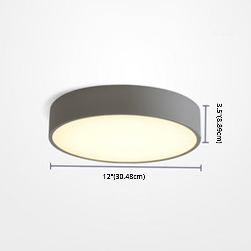 Round Flush Mount Lighting 1 Light Aluminum Minimalist Flush Ceiling Light Fixtures Clearhalo 'Ceiling Lights' 'Close To Ceiling Lights' 'Close to ceiling' 'Flush mount' Lighting' 2590489