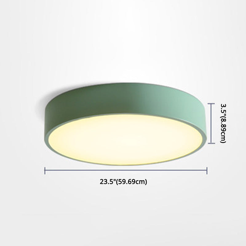 Round Flush Mount Lighting 1 Light Aluminum Minimalist Flush Ceiling Light Fixtures Clearhalo 'Ceiling Lights' 'Close To Ceiling Lights' 'Close to ceiling' 'Flush mount' Lighting' 2590490