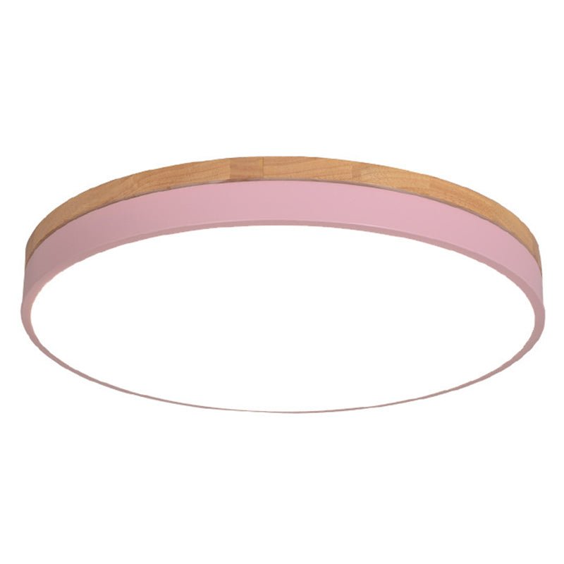 Disk Flush Mount Ceiling Light 1 Light Acrylic Minimalistic Flush Mount Ceiling Light Pink Clearhalo 'Ceiling Lights' 'Close To Ceiling Lights' 'Close to ceiling' 'Flush mount' Lighting' 2590504