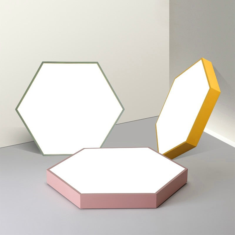 Hexagon Flush Light Fixtures 1 Light Acrylic Minimalist Flush Mount Ceiling Light Fixture Clearhalo 'Ceiling Lights' 'Close To Ceiling Lights' 'Close to ceiling' 'Flush mount' Lighting' 2590570