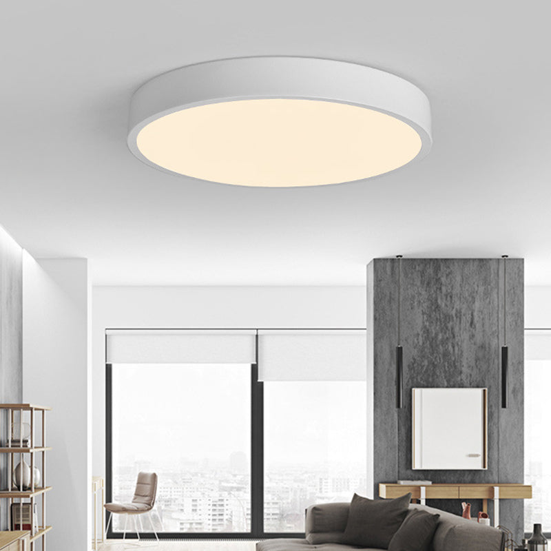 Disk Flush Mount Ceiling Light Minimalism Acrylic Ceiling Mount Light Fixture for Bedroom White Clearhalo 'Ceiling Lights' 'Close To Ceiling Lights' 'Close to ceiling' 'Flush mount' Lighting' 2590586