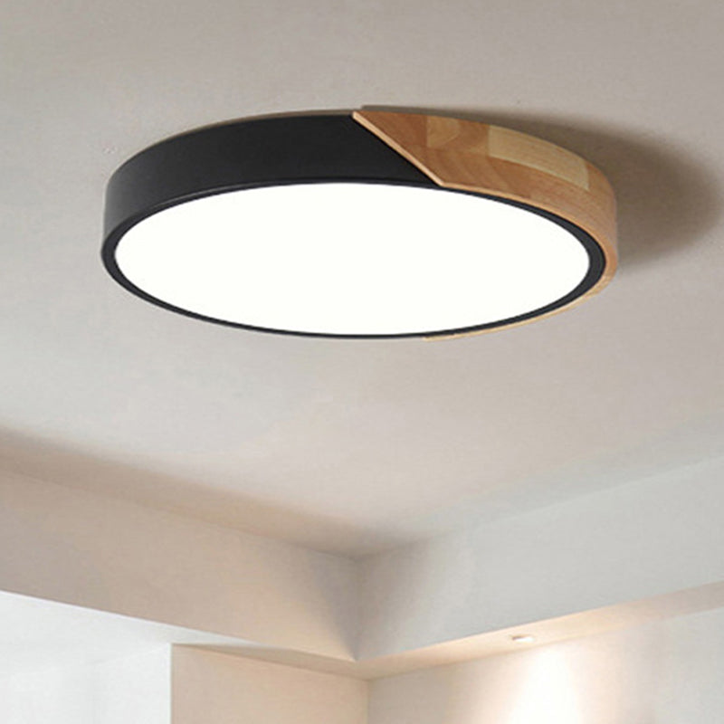 Round Flush Mount Light Fixtures Contemporary Acrylic Ceiling Light Fixtures for Bedroom Black Clearhalo 'Ceiling Lights' 'Close To Ceiling Lights' 'Close to ceiling' 'Flush mount' Lighting' 2590620