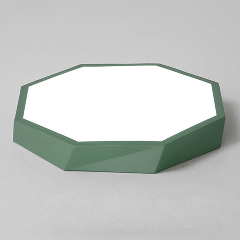 Faceted Flush Mount Ceiling Light Contemporary Acrylic Ceiling Mount Chandelier for Bedroom Green Clearhalo 'Ceiling Lights' 'Close To Ceiling Lights' 'Close to ceiling' 'Flush mount' Lighting' 2590707