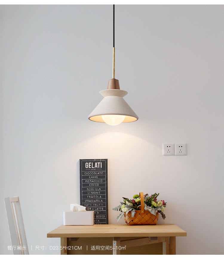 White Cement Tapered Hanging Light Nordic Minimalist Style 1 Light Restaurant Down Mini Pendant Clearhalo 'Ceiling Lights' 'Modern Pendants' 'Modern' 'Pendant Lights' 'Pendants' Lighting' 2590736