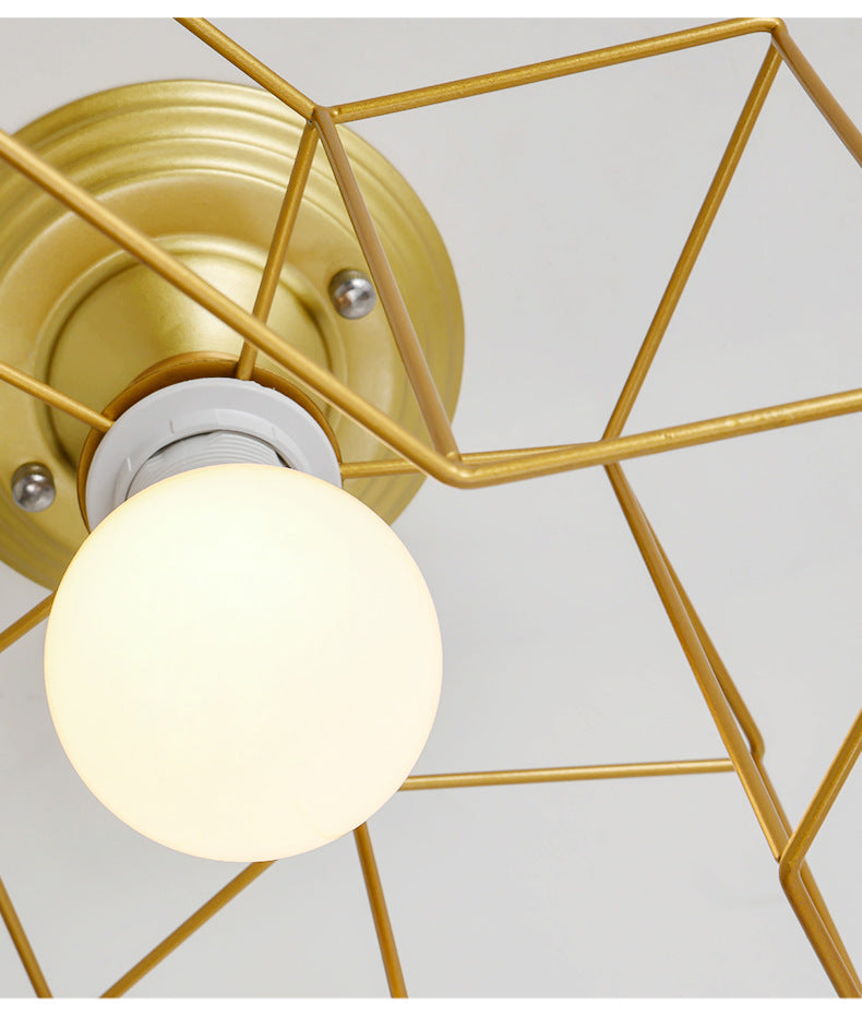 Star Semi Flush Chandelier Industrial Style Metal Ceiling Mount Chandelier for Bedroom Clearhalo 'Ceiling Lights' 'Close To Ceiling Lights' 'Close to ceiling' 'Semi-flushmount' Lighting' 2590857