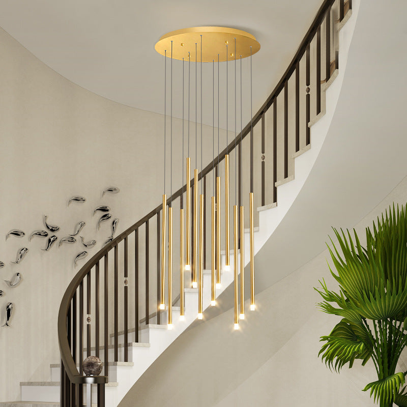LED Sticks Pendant Lighting Minimalistic Metal Staircase Ceiling Suspension Lamp with Acrylic Shade Clearhalo 'Ceiling Lights' 'Modern Pendants' 'Modern' 'Pendant Lights' 'Pendants' Lighting' 2592982