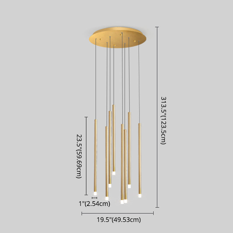 LED Sticks Pendant Lighting Minimalistic Metal Staircase Ceiling Suspension Lamp with Acrylic Shade Clearhalo 'Ceiling Lights' 'Modern Pendants' 'Modern' 'Pendant Lights' 'Pendants' Lighting' 2592993