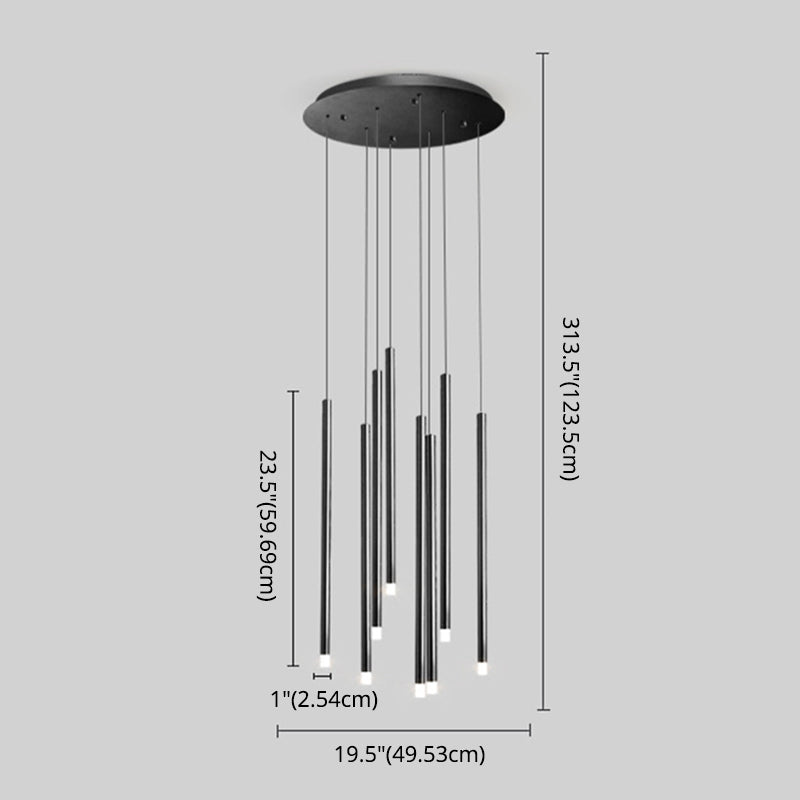 LED Sticks Pendant Lighting Minimalistic Metal Staircase Ceiling Suspension Lamp with Acrylic Shade Clearhalo 'Ceiling Lights' 'Modern Pendants' 'Modern' 'Pendant Lights' 'Pendants' Lighting' 2592995