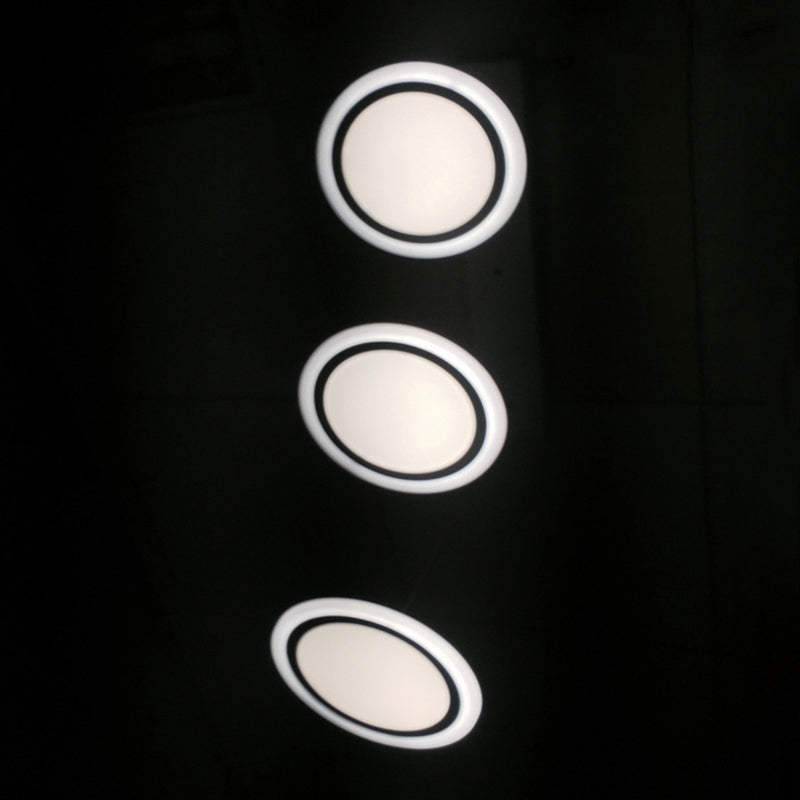 LED Circles Suspension Lighting Minimalist Acrylic Stairs Diner Multi-Light Pendant in White Clearhalo 'Ceiling Lights' 'Modern Pendants' 'Modern' 'Pendant Lights' 'Pendants' Lighting' 2593033