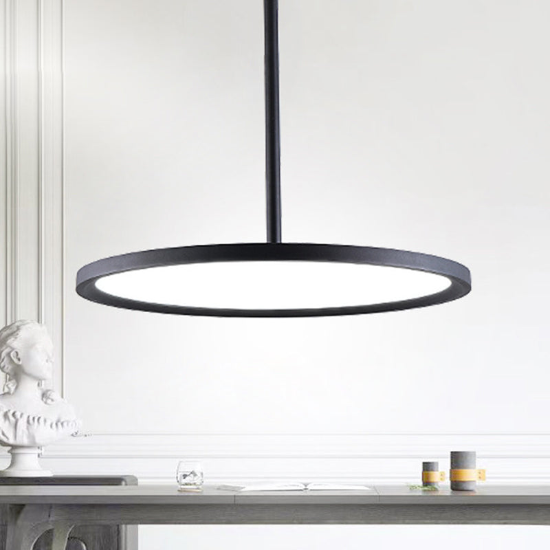 Flat Shade Diner LED Ceiling Light Acrylic Minimalistic Pendant Lighting with Hanging Rod Clearhalo 'Ceiling Lights' 'Modern Pendants' 'Modern' 'Pendant Lights' 'Pendants' Lighting' 2593052