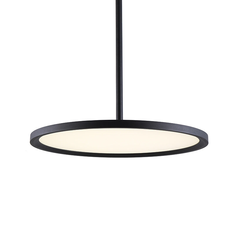 Flat Shade Diner LED Ceiling Light Acrylic Minimalistic Pendant Lighting with Hanging Rod Clearhalo 'Ceiling Lights' 'Modern Pendants' 'Modern' 'Pendant Lights' 'Pendants' Lighting' 2593059