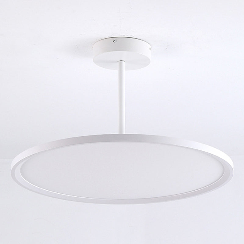 Flat Shade Diner LED Ceiling Light Acrylic Minimalistic Pendant Lighting with Hanging Rod Clearhalo 'Ceiling Lights' 'Modern Pendants' 'Modern' 'Pendant Lights' 'Pendants' Lighting' 2593066