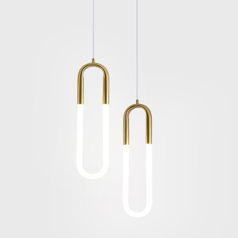 U Shaped Acrylic Ceiling Light Novelty Minimalist LED Pendant Lighting Fixture for Living Room Clearhalo 'Ceiling Lights' 'Modern Pendants' 'Modern' 'Pendant Lights' 'Pendants' Lighting' 2593103