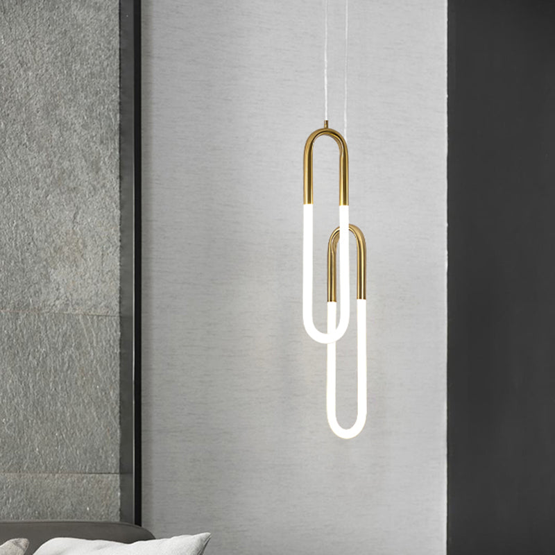 U Shaped Acrylic Ceiling Light Novelty Minimalist LED Pendant Lighting Fixture for Living Room Clearhalo 'Ceiling Lights' 'Modern Pendants' 'Modern' 'Pendant Lights' 'Pendants' Lighting' 2593107