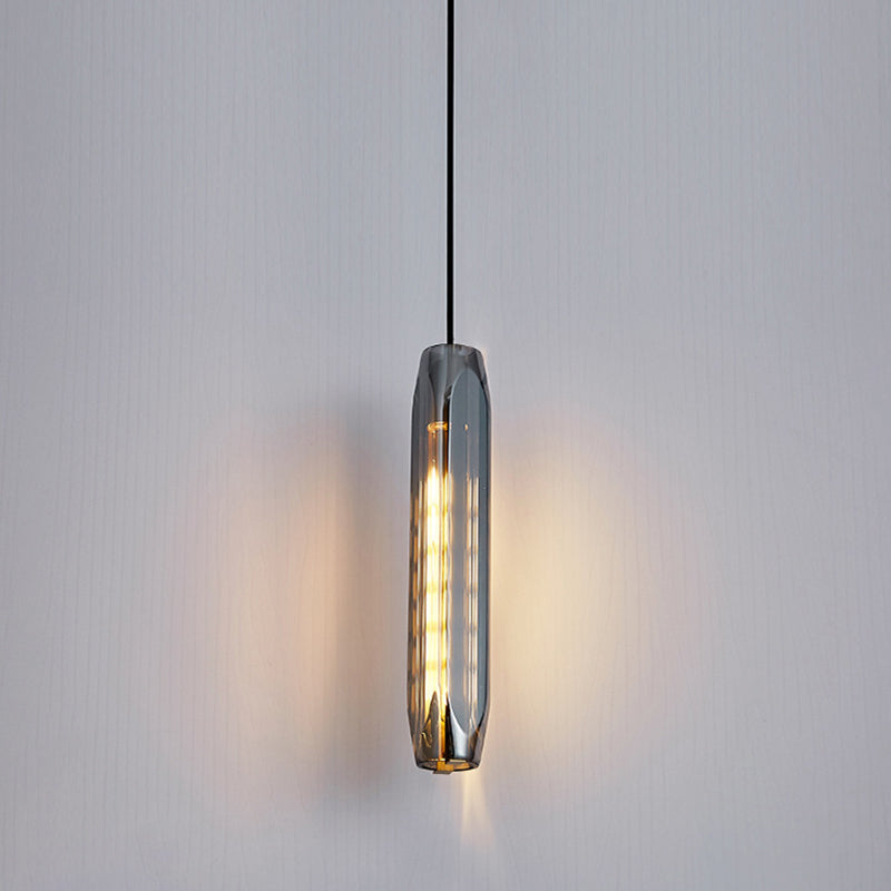 Shaded Pendant Light Fixture Simplicity Crystal Block 1-Light Brass Ceiling Light Clearhalo 'Ceiling Lights' 'Modern Pendants' 'Modern' 'Pendant Lights' 'Pendants' Lighting' 2593205