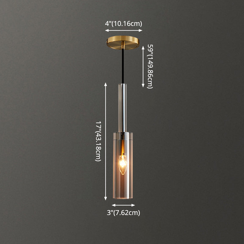 Shaded Pendant Light Fixture Simplicity Crystal Block 1-Light Brass Ceiling Light Clearhalo 'Ceiling Lights' 'Modern Pendants' 'Modern' 'Pendant Lights' 'Pendants' Lighting' 2593206