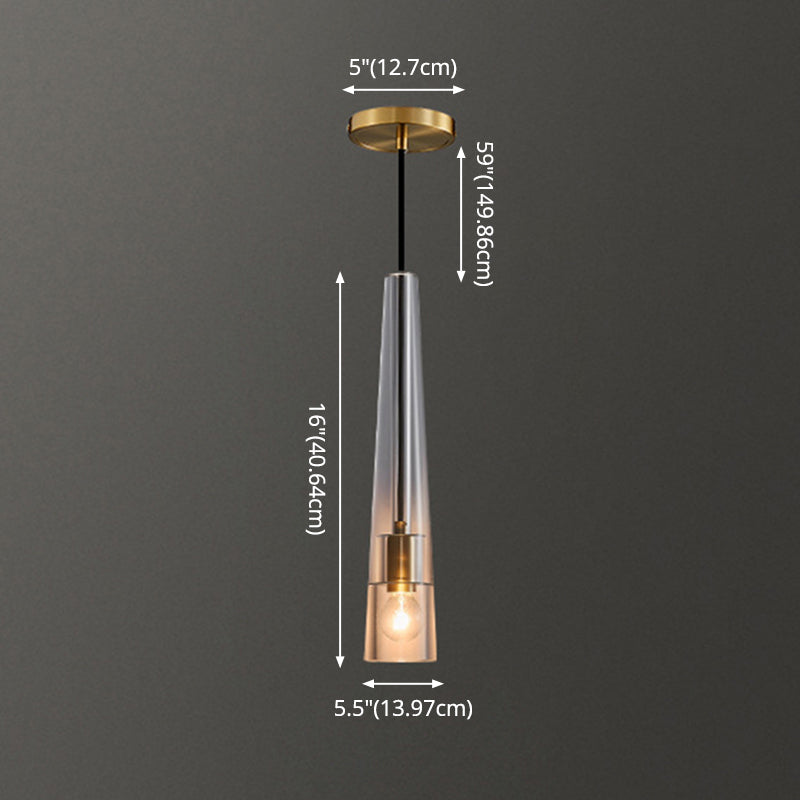 Shaded Pendant Light Fixture Simplicity Crystal Block 1-Light Brass Ceiling Light Clearhalo 'Ceiling Lights' 'Modern Pendants' 'Modern' 'Pendant Lights' 'Pendants' Lighting' 2593212