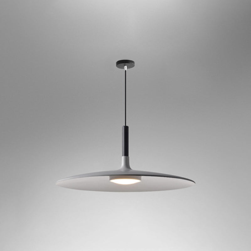 Flying Saucer LED Suspension Lamp Novelty Minimalist Metal Restaurant Hanging Pendant Grey 10" Clearhalo 'Ceiling Lights' 'Modern Pendants' 'Modern' 'Pendant Lights' 'Pendants' Lighting' 2593361