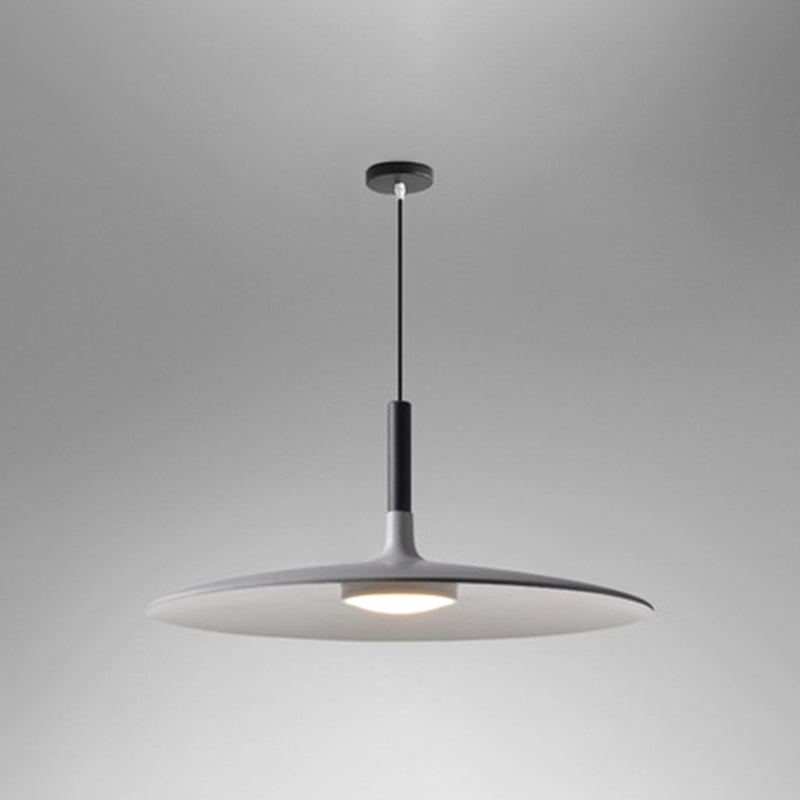 Flying Saucer LED Suspension Lamp Novelty Minimalist Metal Restaurant Hanging Pendant Grey 18" Clearhalo 'Ceiling Lights' 'Modern Pendants' 'Modern' 'Pendant Lights' 'Pendants' Lighting' 2593364