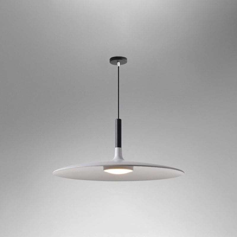 Flying Saucer LED Suspension Lamp Novelty Minimalist Metal Restaurant Hanging Pendant White 10" Clearhalo 'Ceiling Lights' 'Modern Pendants' 'Modern' 'Pendant Lights' 'Pendants' Lighting' 2593367