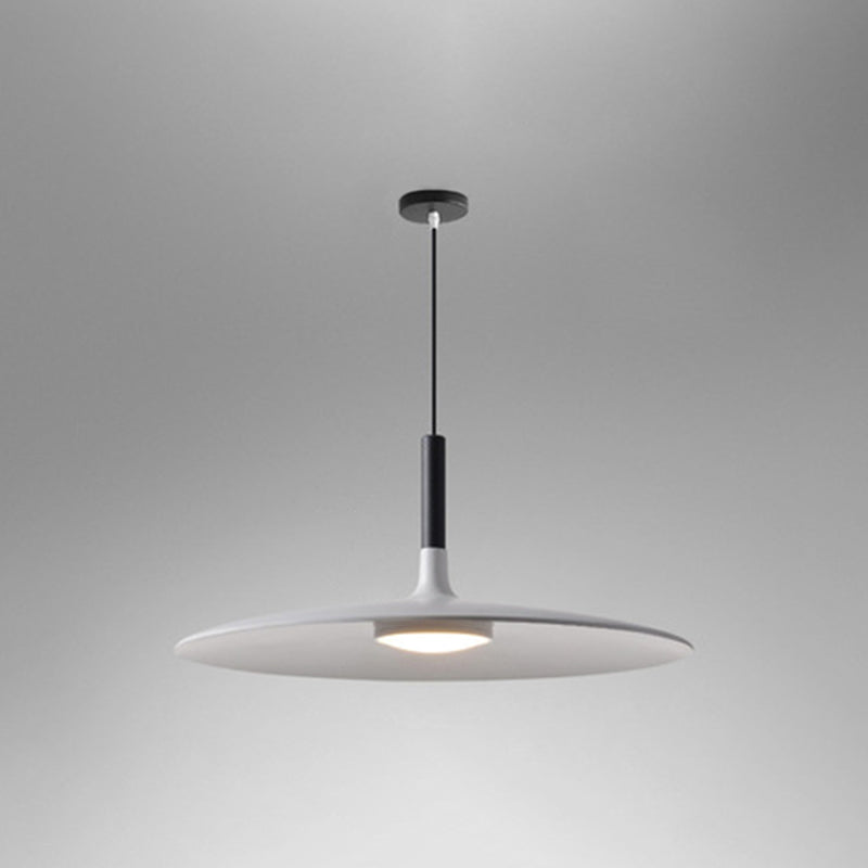 Flying Saucer LED Suspension Lamp Novelty Minimalist Metal Restaurant Hanging Pendant White 14" Clearhalo 'Ceiling Lights' 'Modern Pendants' 'Modern' 'Pendant Lights' 'Pendants' Lighting' 2593369