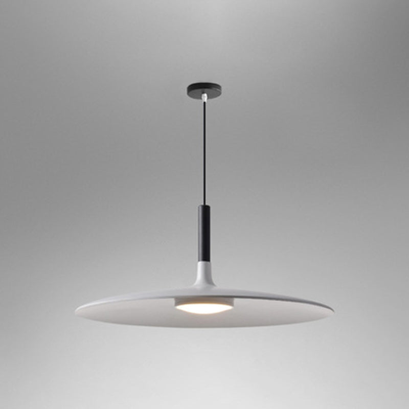 Flying Saucer LED Suspension Lamp Novelty Minimalist Metal Restaurant Hanging Pendant White 18" Clearhalo 'Ceiling Lights' 'Modern Pendants' 'Modern' 'Pendant Lights' 'Pendants' Lighting' 2593370