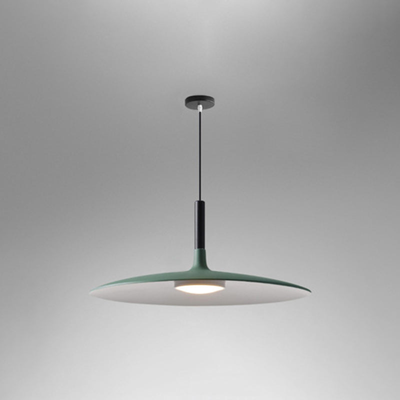 Flying Saucer LED Suspension Lamp Novelty Minimalist Metal Restaurant Hanging Pendant Green 10" Clearhalo 'Ceiling Lights' 'Modern Pendants' 'Modern' 'Pendant Lights' 'Pendants' Lighting' 2593373