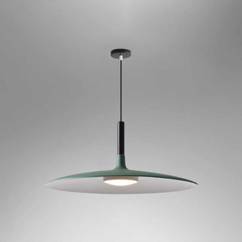 Flying Saucer LED Suspension Lamp Novelty Minimalist Metal Restaurant Hanging Pendant Green 18" Clearhalo 'Ceiling Lights' 'Modern Pendants' 'Modern' 'Pendant Lights' 'Pendants' Lighting' 2593376