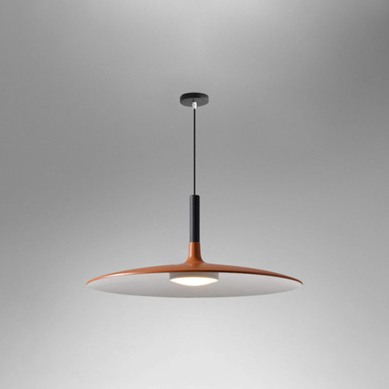 Flying Saucer LED Suspension Lamp Novelty Minimalist Metal Restaurant Hanging Pendant Orange 10" Clearhalo 'Ceiling Lights' 'Modern Pendants' 'Modern' 'Pendant Lights' 'Pendants' Lighting' 2593384