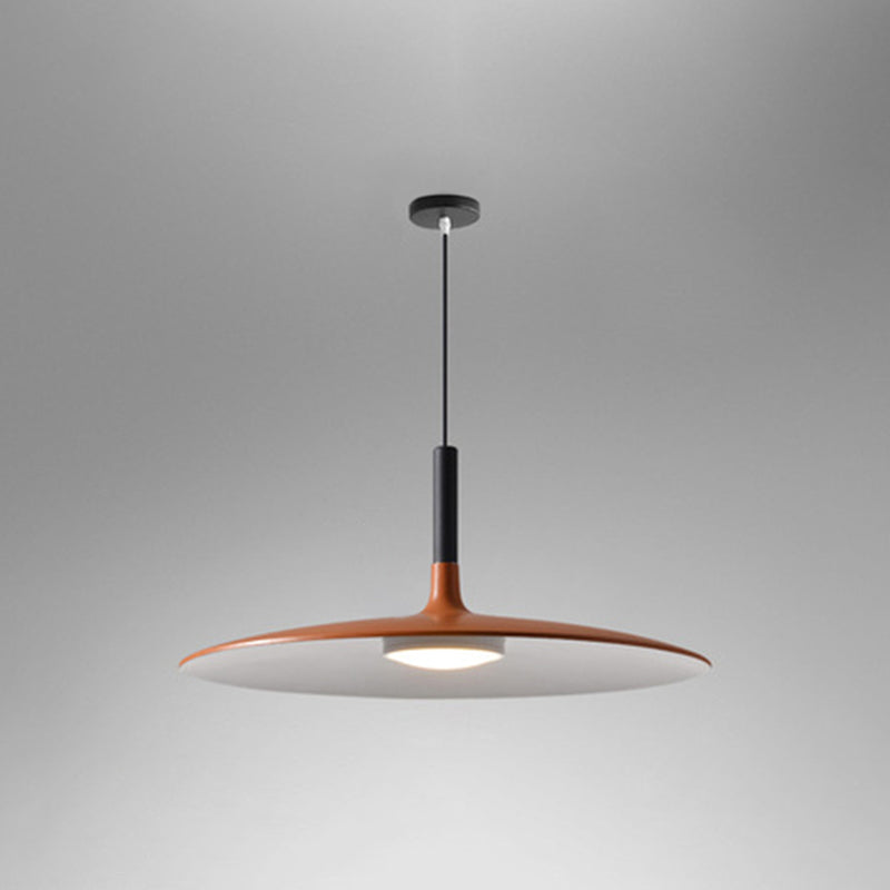 Flying Saucer LED Suspension Lamp Novelty Minimalist Metal Restaurant Hanging Pendant Orange 14" Clearhalo 'Ceiling Lights' 'Modern Pendants' 'Modern' 'Pendant Lights' 'Pendants' Lighting' 2593387