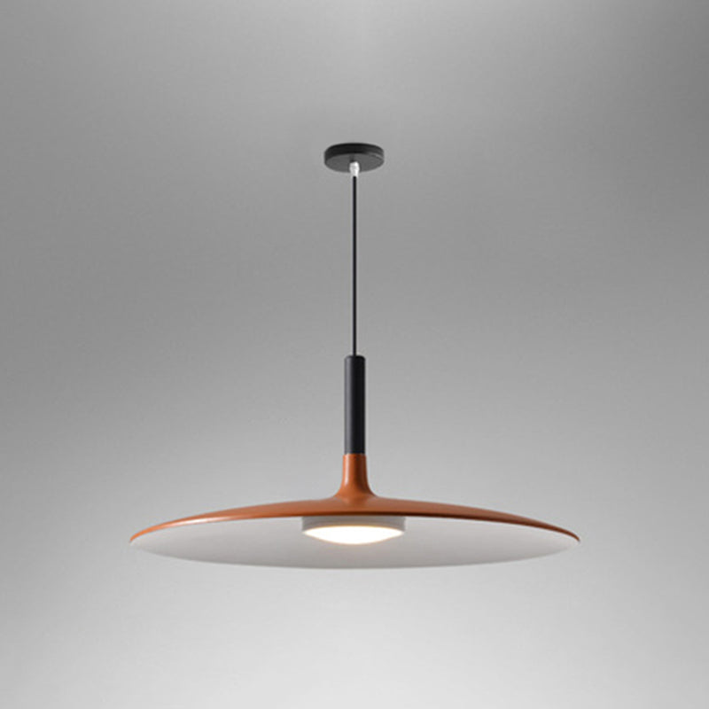 Flying Saucer LED Suspension Lamp Novelty Minimalist Metal Restaurant Hanging Pendant Orange 18" Clearhalo 'Ceiling Lights' 'Modern Pendants' 'Modern' 'Pendant Lights' 'Pendants' Lighting' 2593389