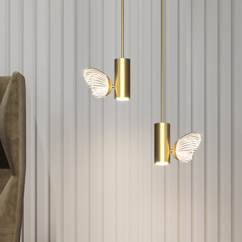 Simple Style LED Spotlight Brass Finish Twig and Butterfly Pendant Light with Acrylic Shade Clearhalo 'Ceiling Lights' 'Modern Pendants' 'Modern' 'Pendant Lights' 'Pendants' Lighting' 2593483