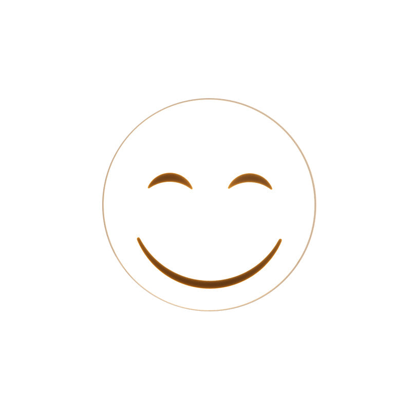 Round Flush Ceiling Light with Smile Emoji Led Mini Flushmount Lamp with Acrylic Shade Clearhalo 'Wall Lamps & Sconces' 'Wall Lights' Lighting' 259349