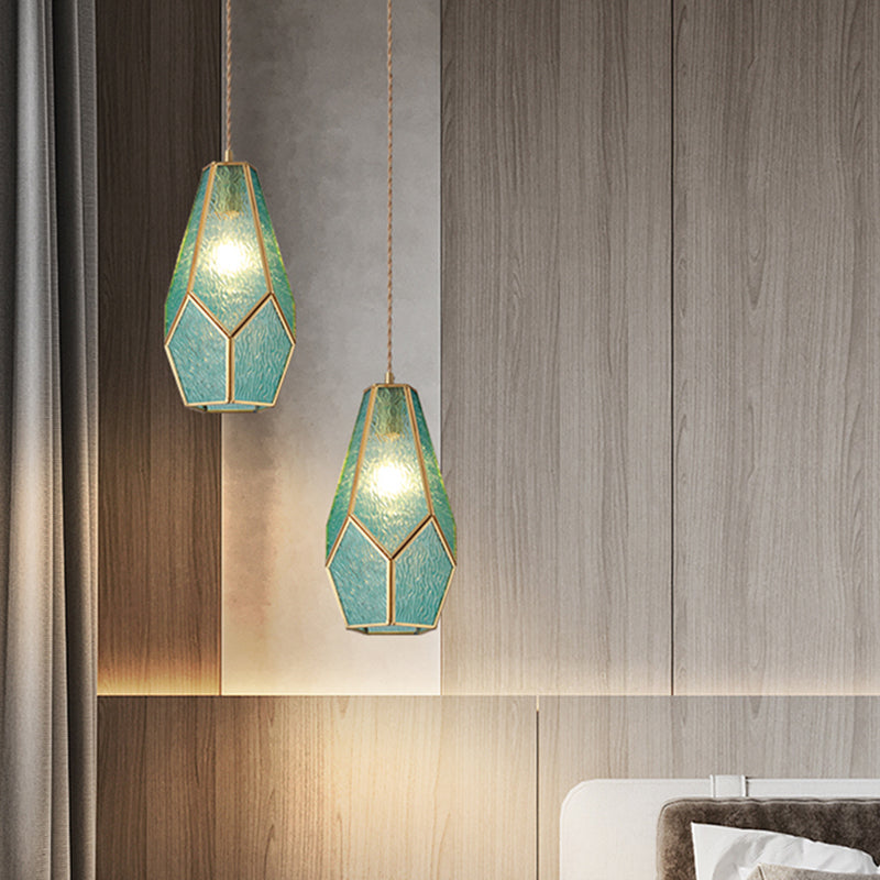 Suspended Lighting Fixture Tiffany Style Shaded Glass Hanging Pendant with Brass Canopy Clearhalo 'Ceiling Lights' 'Glass shade' 'Glass' 'Modern Pendants' 'Modern' 'Pendant Lights' 'Pendants' Lighting' 2593556